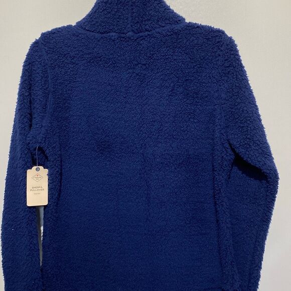 St. John's Bay Women's Navy Blue Sherpa Turtle Neck Pullover Sweater Small NWT - Picture 8 of 11